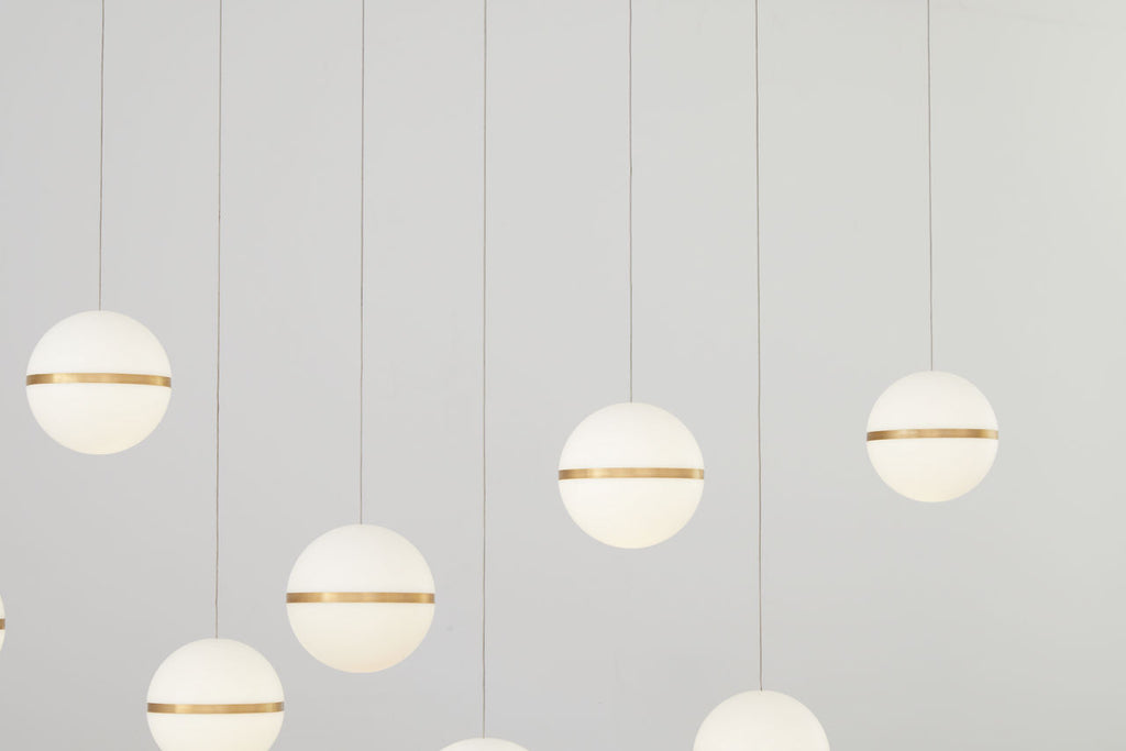 Mini Hanea Chandelier 9 Light Natural Brass LED 3000K 90 CRIbi-pin 12V 90 vri 3000k surface