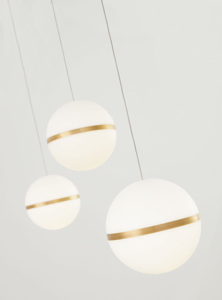 Mini Hanea Chandelier 9 Light Natural Brass LED 3000K 90 CRIbi-pin 12V 90 vri 3000k remote