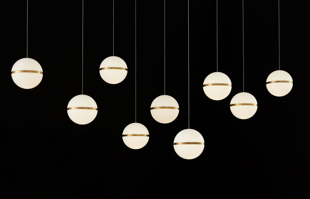 Mini Hanea Chandelier 9 Light Natural Brass LED 3000K 90 CRIbi-pin 12V 90 vri 3000k surface