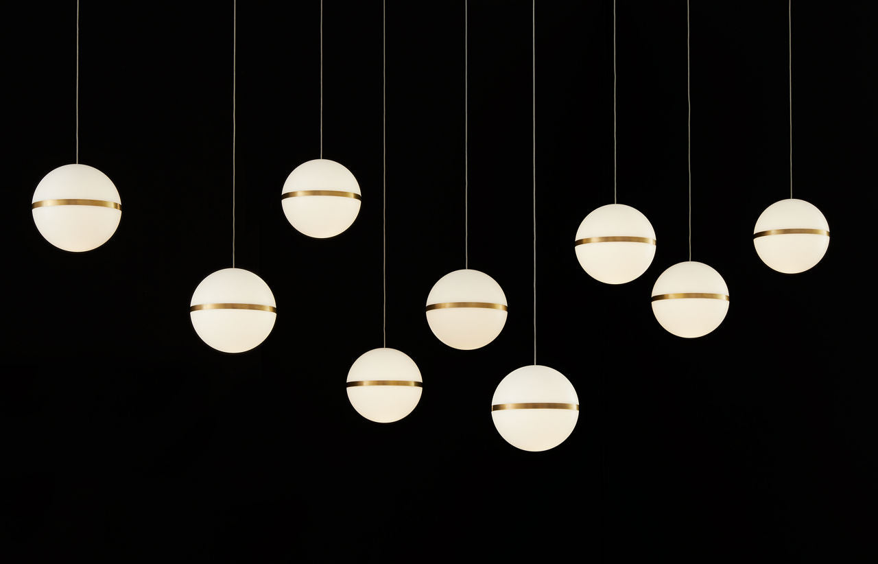Mini Hanea Chandelier 9 Light Natural Brass LED 3000K 90 CRIbi-pin 12V 90 vri 3000k surface