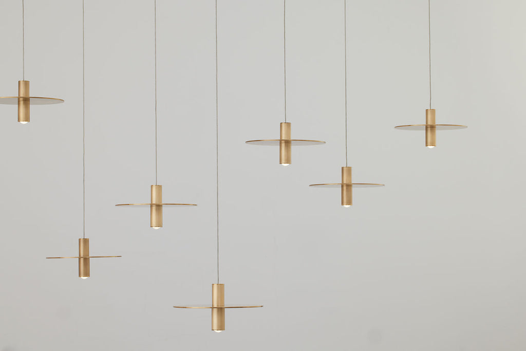 Mini Ponte Chandelier 9 Light Natural Brass 3000K 90 CRI integrated led 90 cri 3000k surface