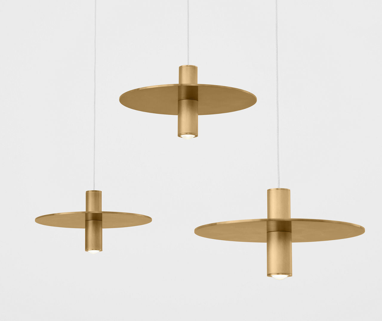 Mini Ponte Chandelier 9 Light Natural Brass 3000K 90 CRI integrated led 90 cri 3000k surface