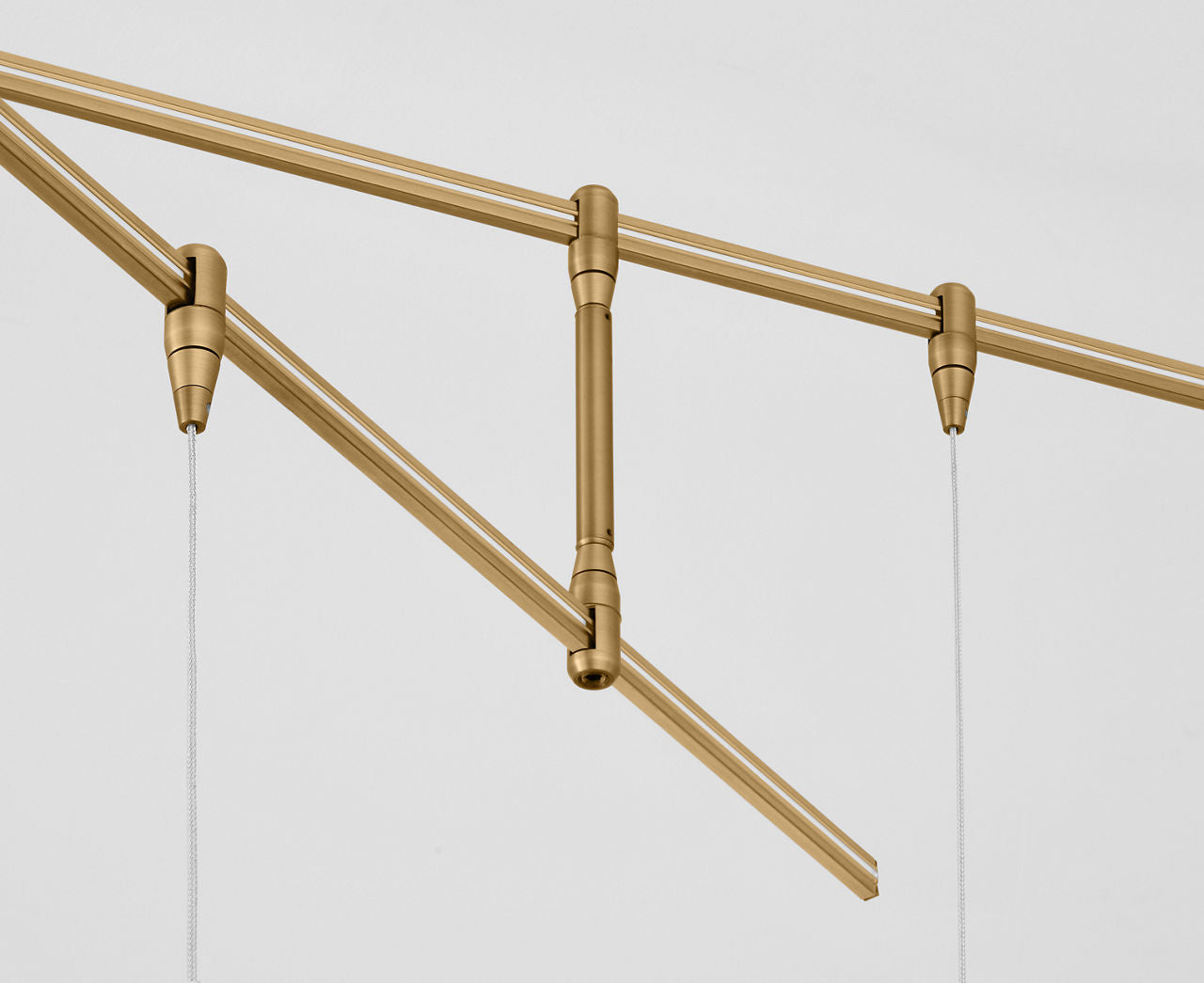 Mini Linger Chandelier 9 Light Natural Brass 3000K 90 CRI integrated led 90 cri 3000k remote