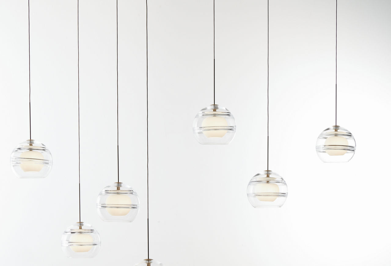 Sedona Pendant Chandelier 9 Light Clear Aged Brass LED 3000K 90 CRI 12Vsurface