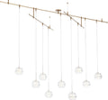 Sedona Pendant Chandelier 9 Light Clear Aged Brass LED 3000K 90 CRI 12Vsurface