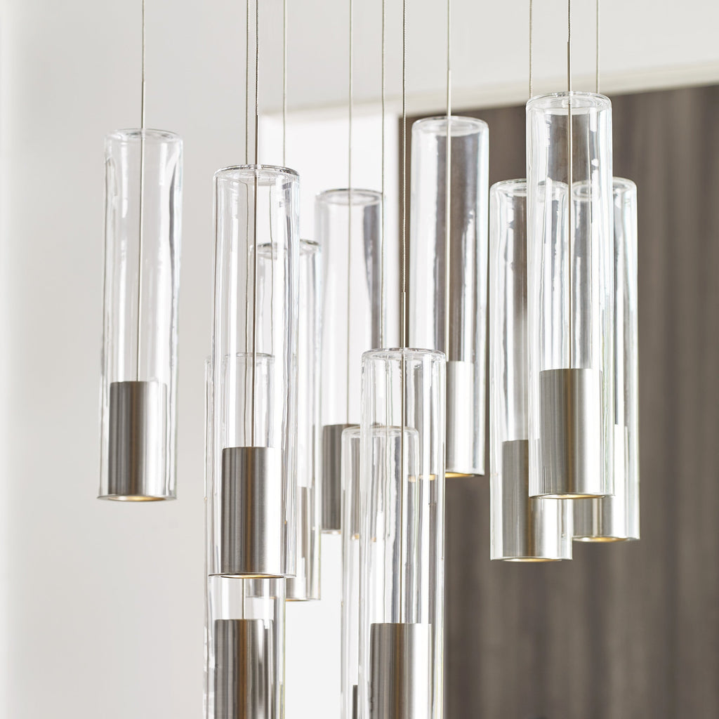 Captra Pendant | Satin Nickel | Clear glass FreeJack Bulb(s) Included