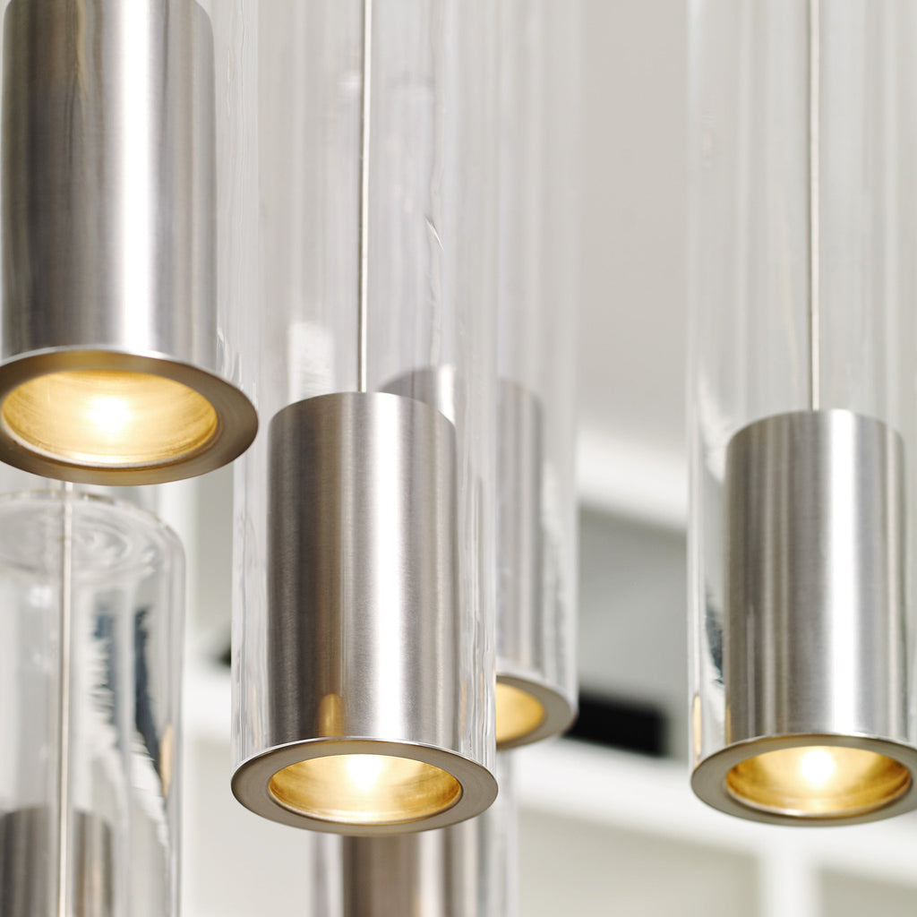 Captra Pendant | Satin Nickel | Clear glass FreeJack Bulb(s) Included