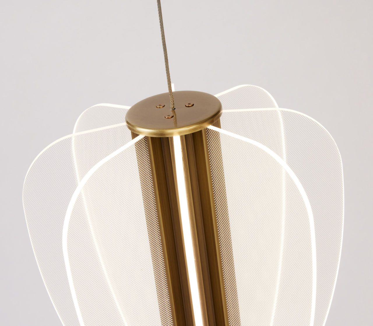 Mini Nyra Pendant | Plated Brass | Acrylic MonoRail Bulb(s) Included