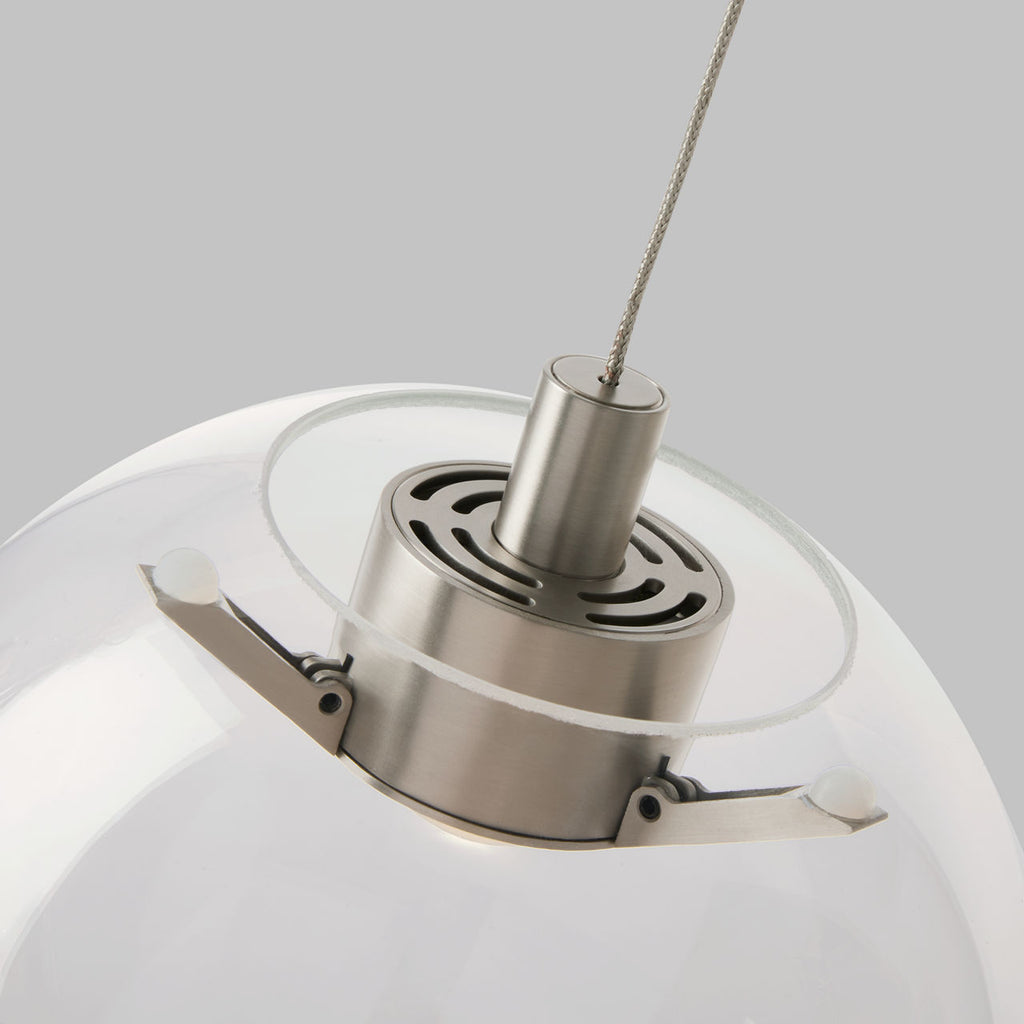 Palona Mini Pendant | Satin Nickel | Clear Glass Monopoint Bulb(s) Included