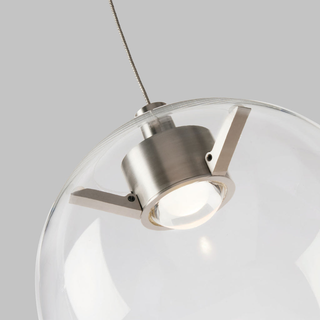 Palona Mini Pendant | Satin Nickel | Clear Glass Monopoint Bulb(s) Included
