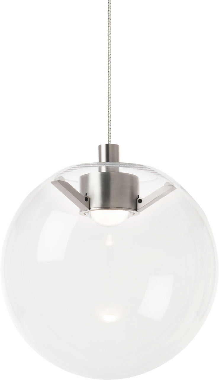 Palona Mini Pendant | Satin Nickel | Clear Glass MonoRail Bulb(s) Included
