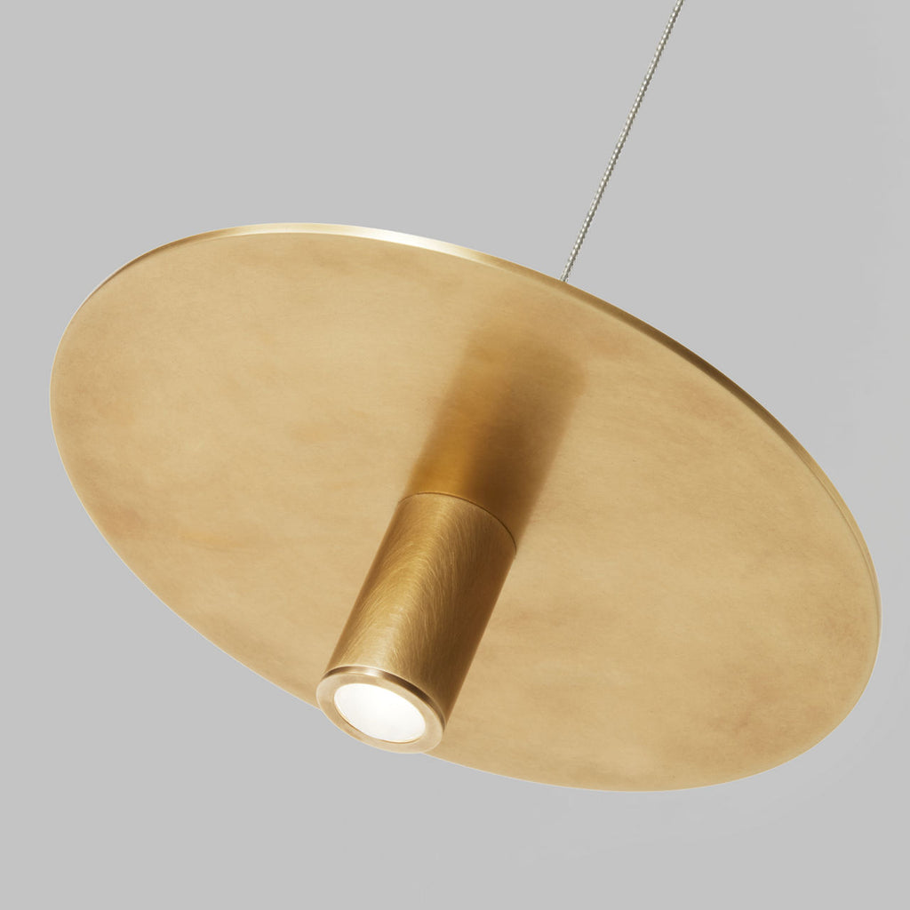 Mini Ponte Pendant | Natural Brass | Metal Shade MonoRail Bulb(s) Included