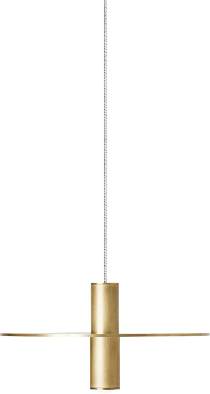 Mini Ponte Pendant | Natural Brass | Metal Shade MonoRail Bulb(s) Included