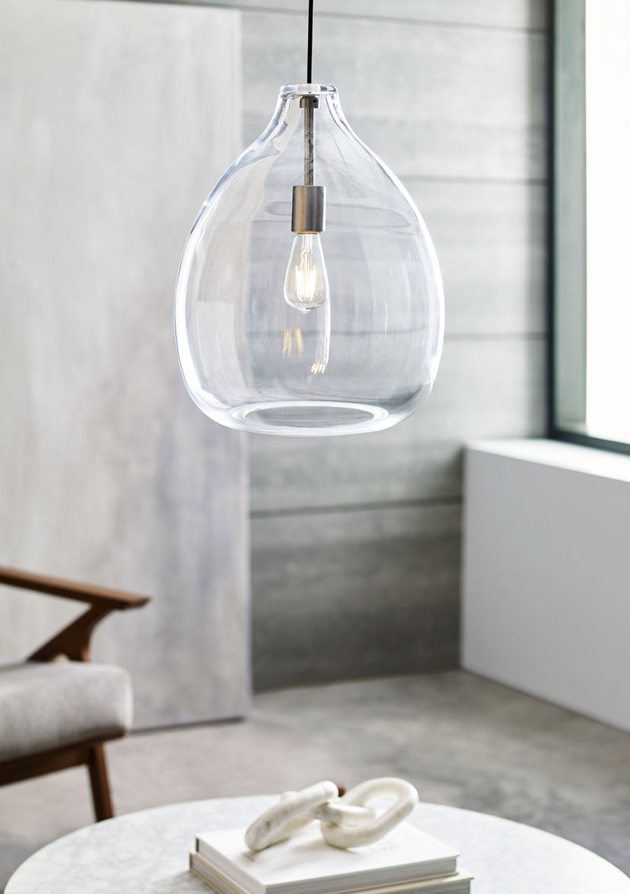 Quinton Pendant Clear Satin Nickel Bulb Not Included
