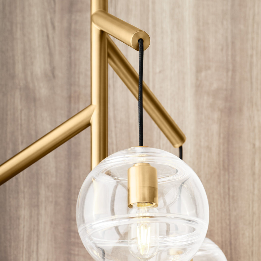 Sedona Single Chandelier Single Clear Aged Brass 2700K 90 CRI t14 led 90 cri 2700k 120v