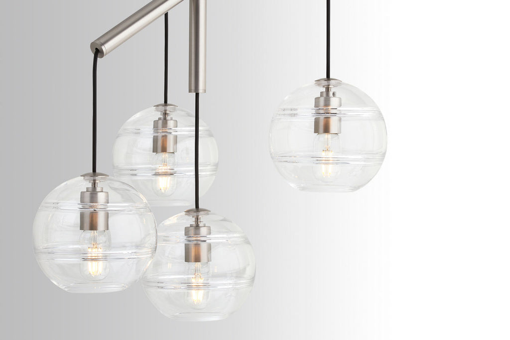 Sedona Single Chandelier Single Clear Satin Nickel Bulb Not Included