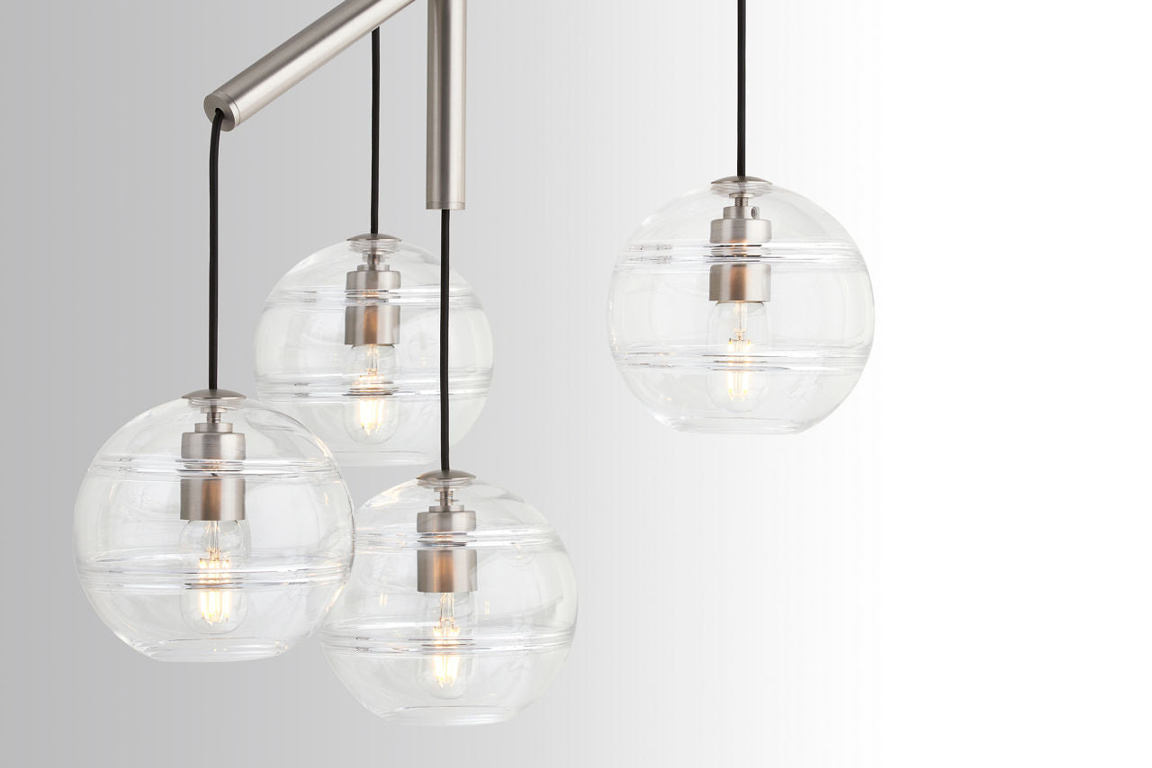 Sedona Single Chandelier Single Clear Satin Nickel 2700K 90 CRI t14 led 90 cri 2700k 120v