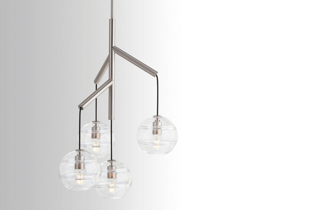 Sedona Single Chandelier Single Clear Satin Nickel Bulb Not Included