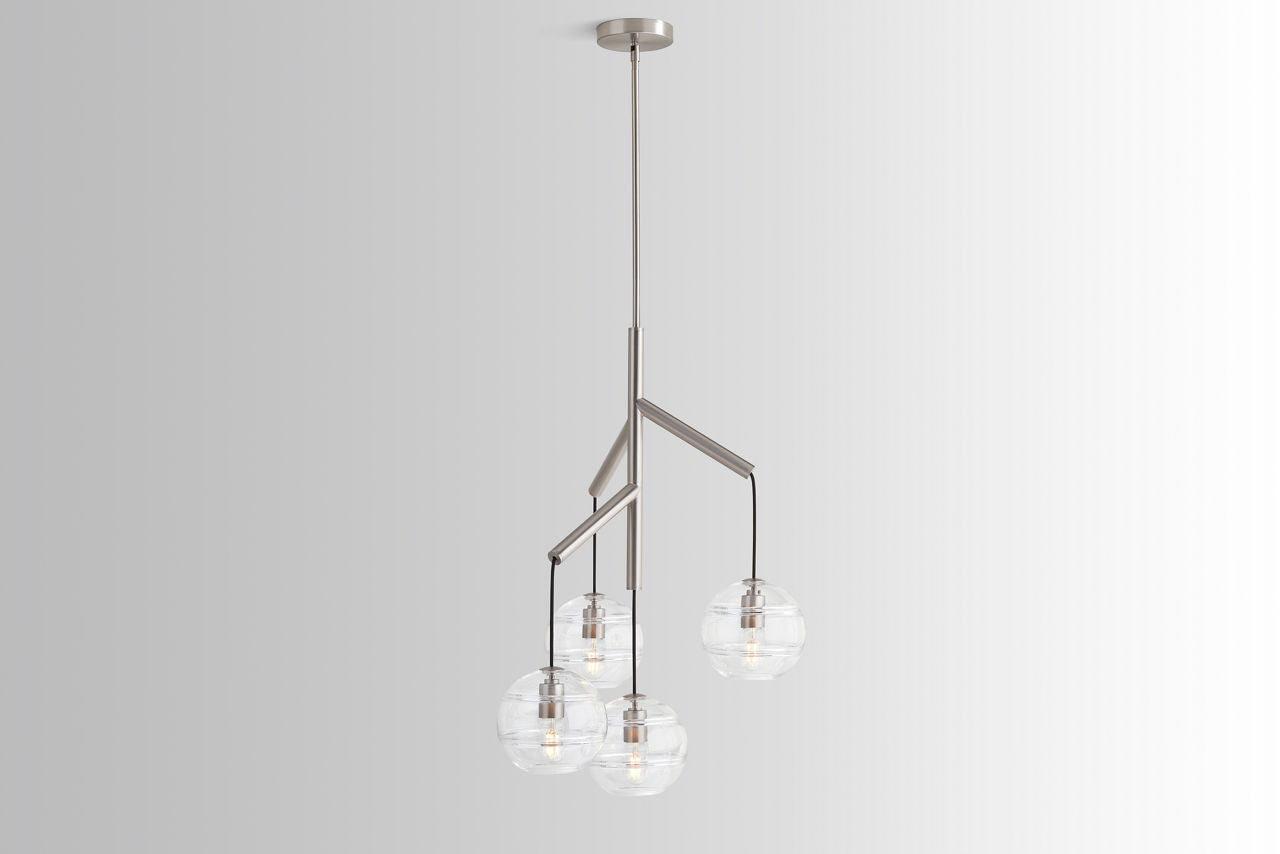 Sedona Single Chandelier Single Clear Satin Nickel Bulb Not Included