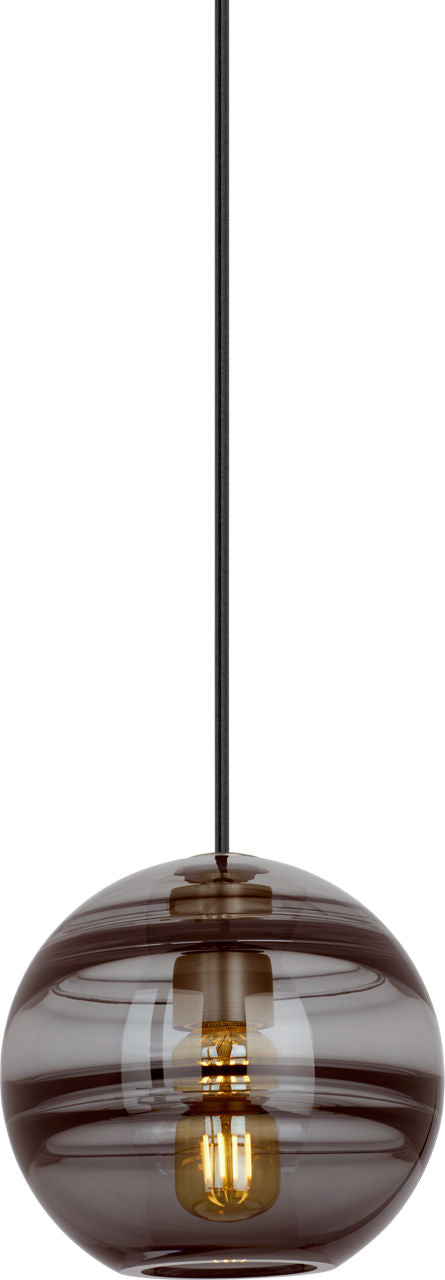 Sedona Medium Pendant Transparent Smoke Satin Nickel Bulb Not Included