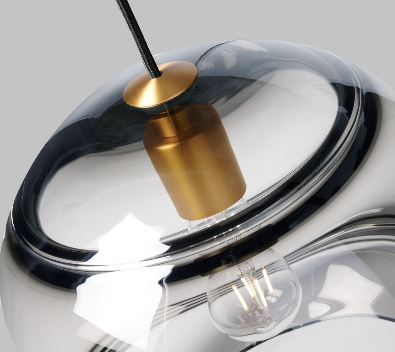 Sedona Large Pendant | Transparent Smoke Aged Brass Bulb Not Included