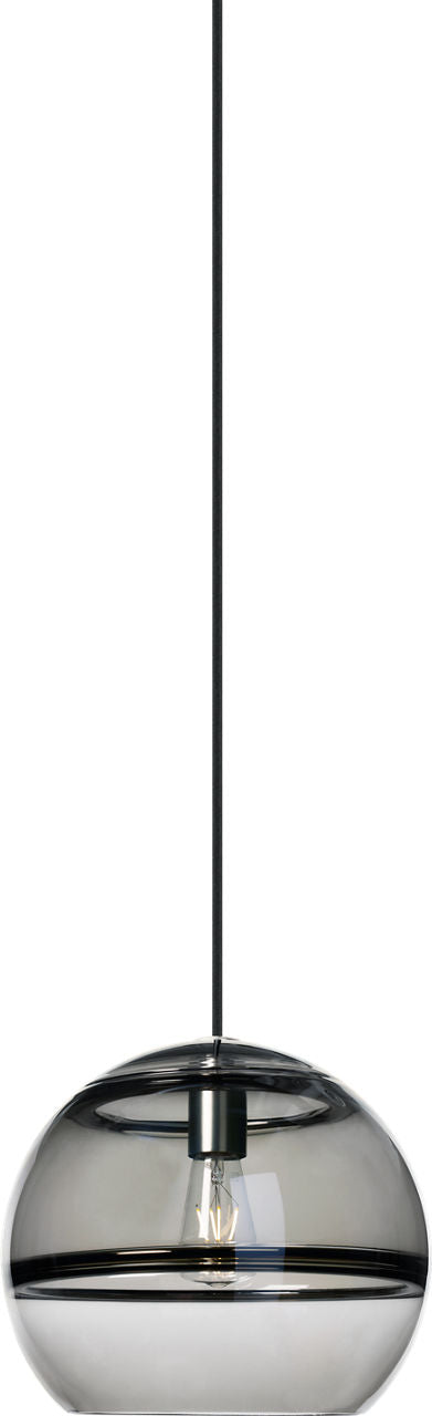 Sedona Large Pendant Transparent Smoke Satin Nickel Bulb Not Included
