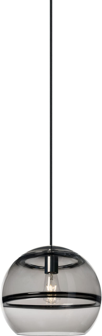 Sedona Large Pendant Transparent Smoke Satin Nickel 2700K 90 CRI led med base t14 90 cri 2700k 120v