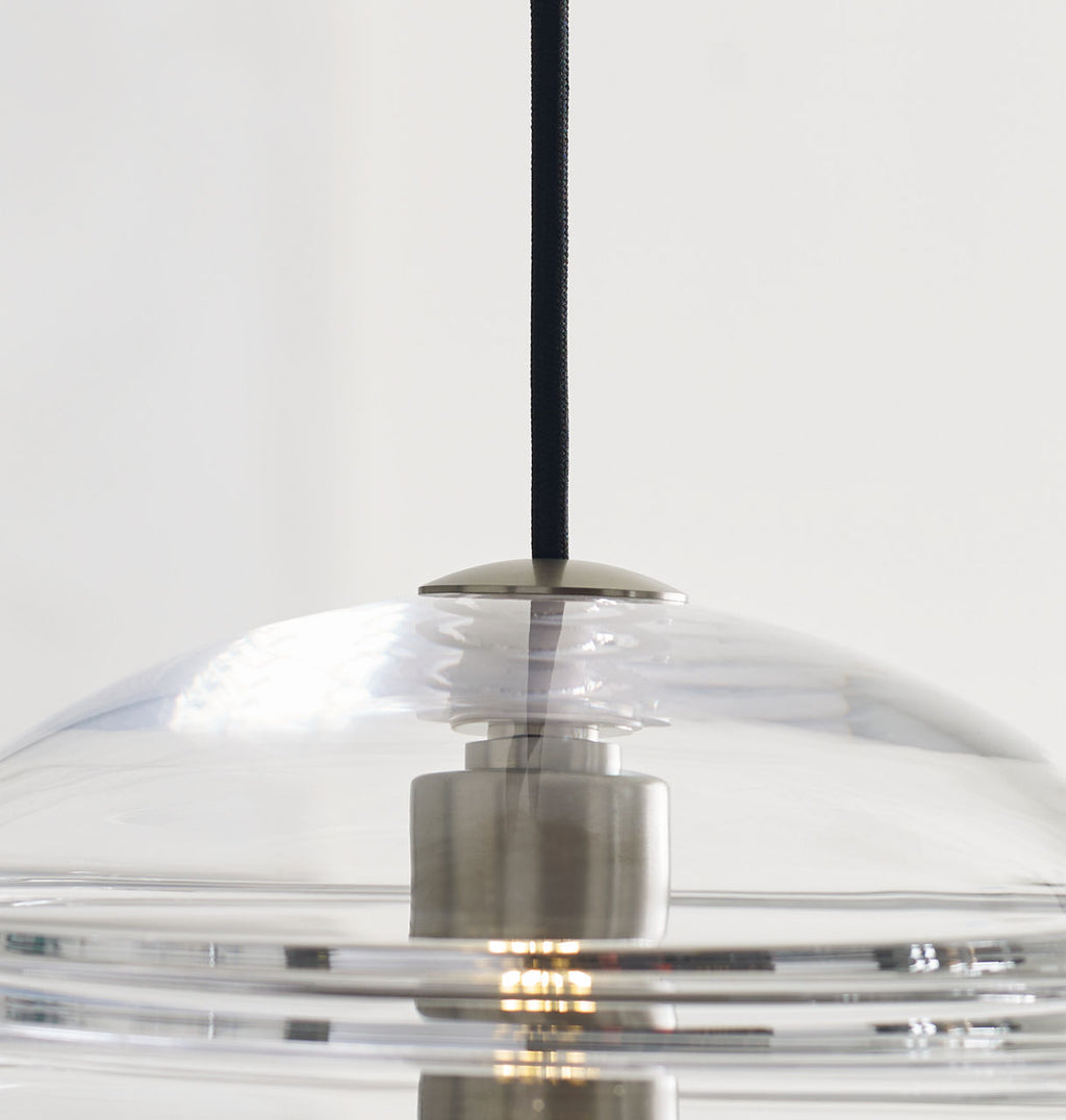 Sedona Large Pendant Clear Satin Nickel LED 2700K 90 CRI med base t14 90 cri 2700k 120v