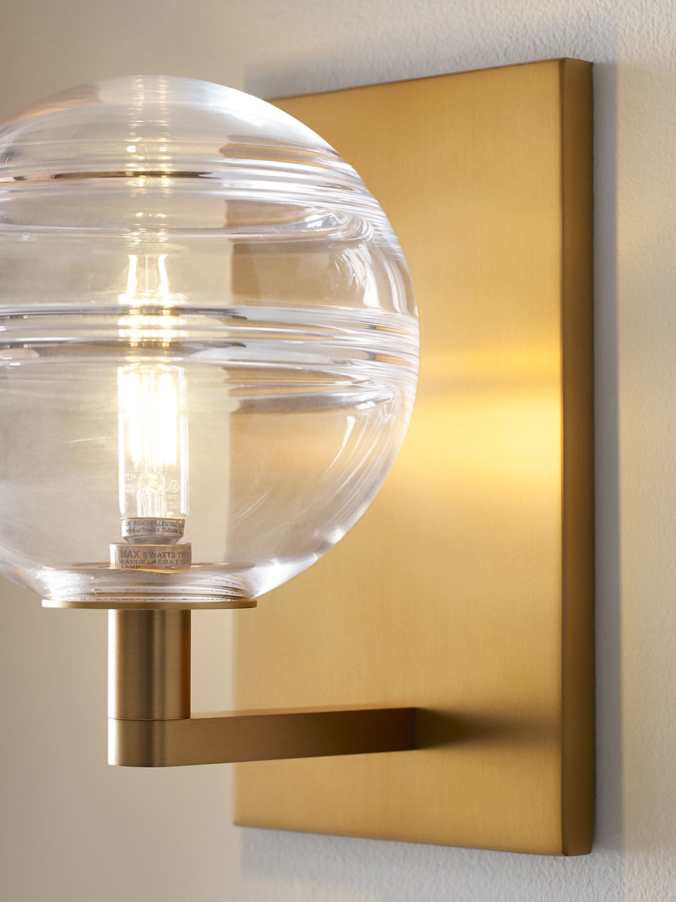 Sedona Wall Clear Aged Brass 2700K 90 CRI t6 led 90 cri 2700k 120v