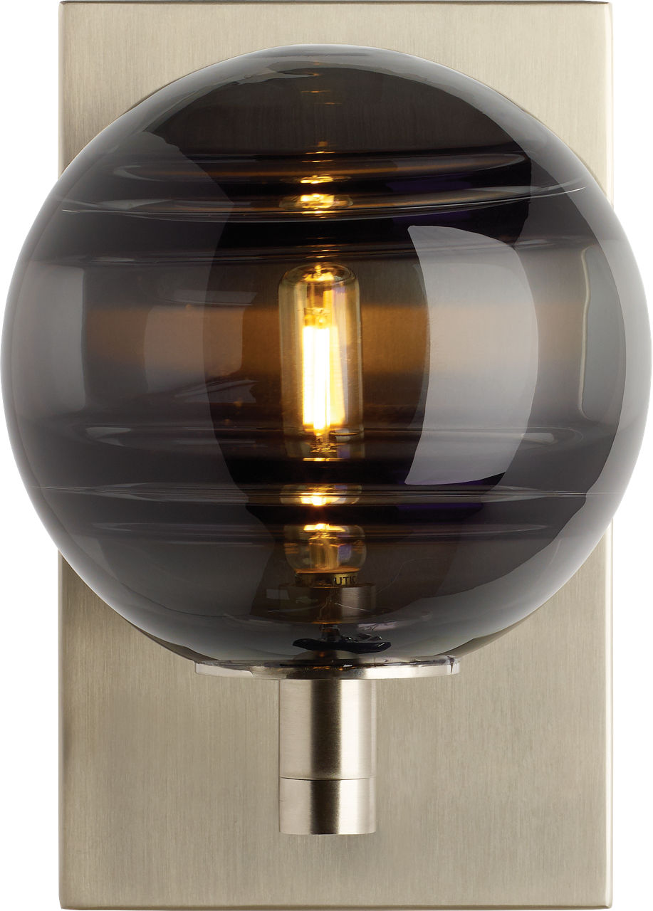 Sedona Wall Transparent Smoke Satin Nickel 2700K 90 CRI t6 led 90 cri 2700k 120v