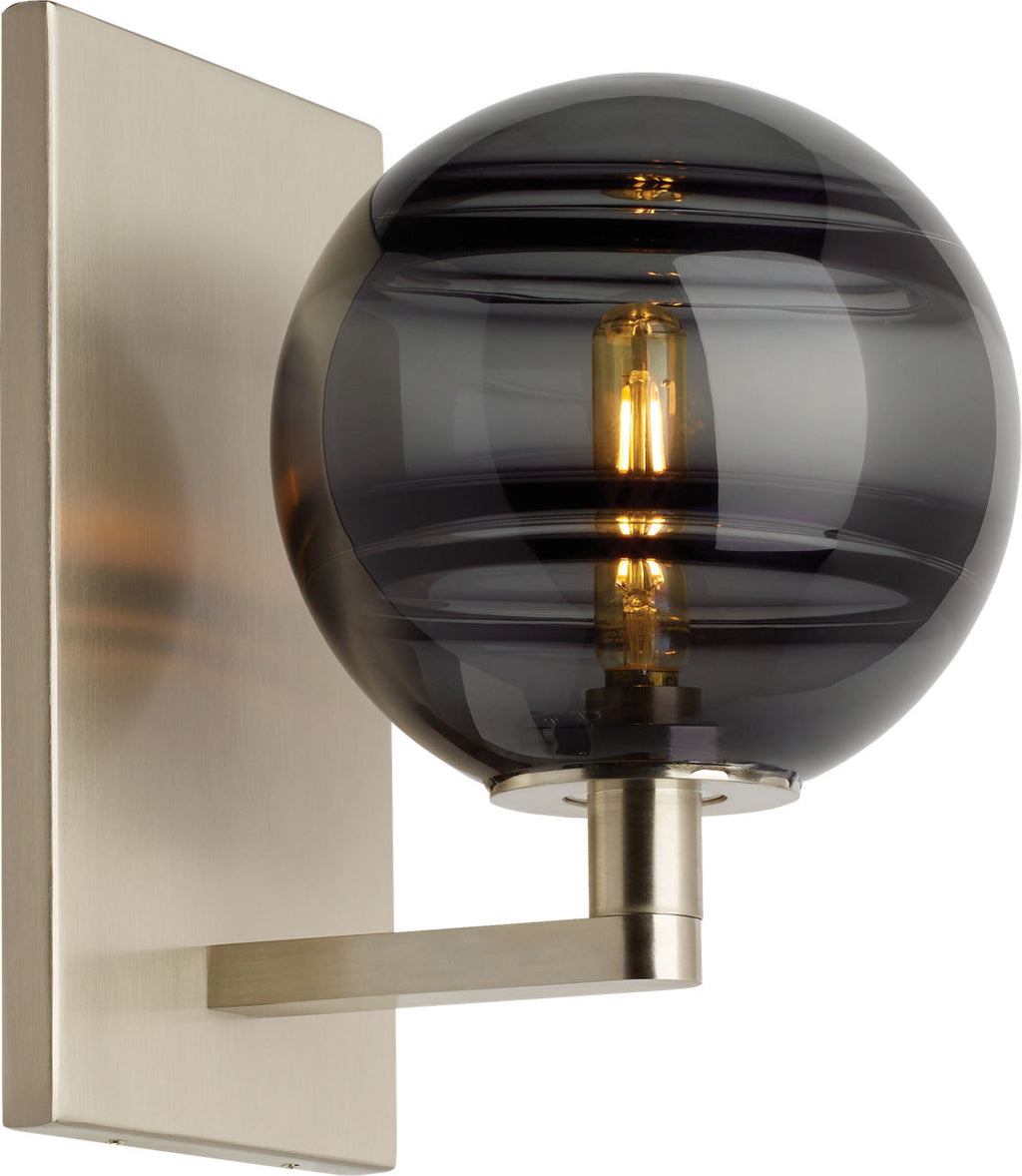 Sedona Wall Transparent Smoke Satin Nickel 2700K 90 CRI t6 led 90 cri 2700k 120v