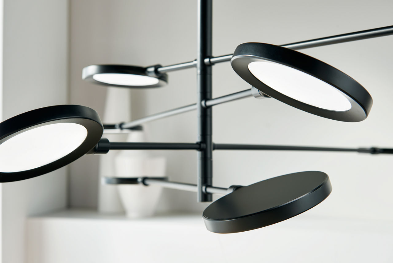 Spectica 8 Chandelier Acrylic Matte Black 3000K 90 CRI LED 3000k 120v