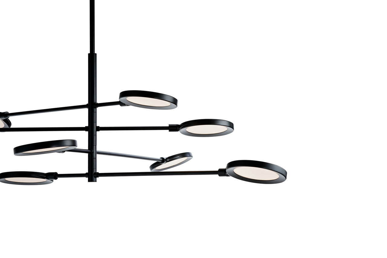 Spectica 8 Chandelier Acrylic Matte Black 3000K 90 CRI LED 3000k 120v