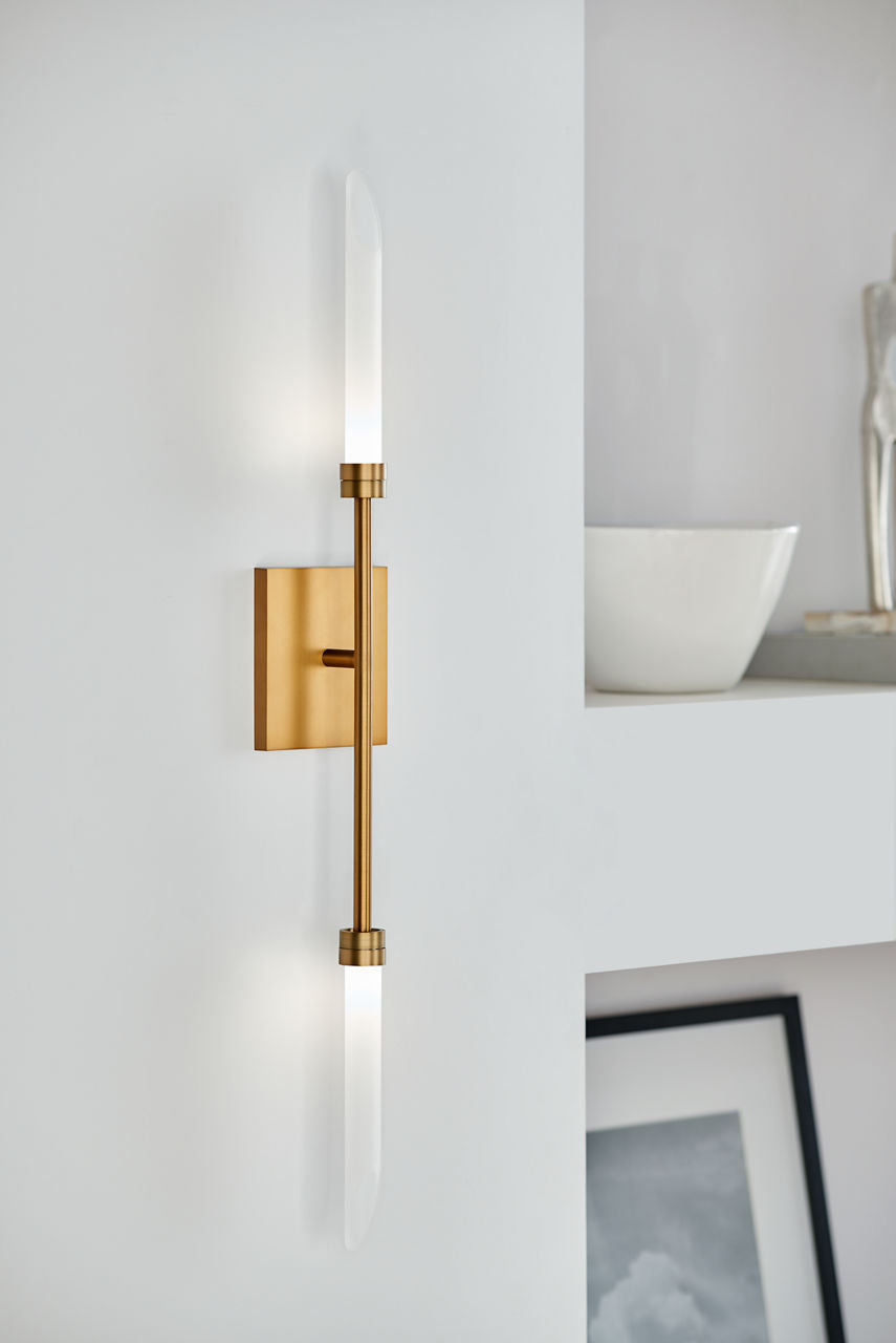 Spur Wall Aged Brass Integrated LED 90 CRI 2700K 120V