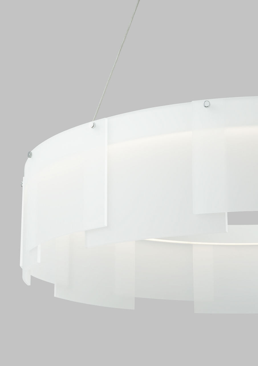 Stratos 30 Chandelier 30" Diameter Frost/Satin Nickel 2700K 90 CRI led 90 cri 2700k 120v