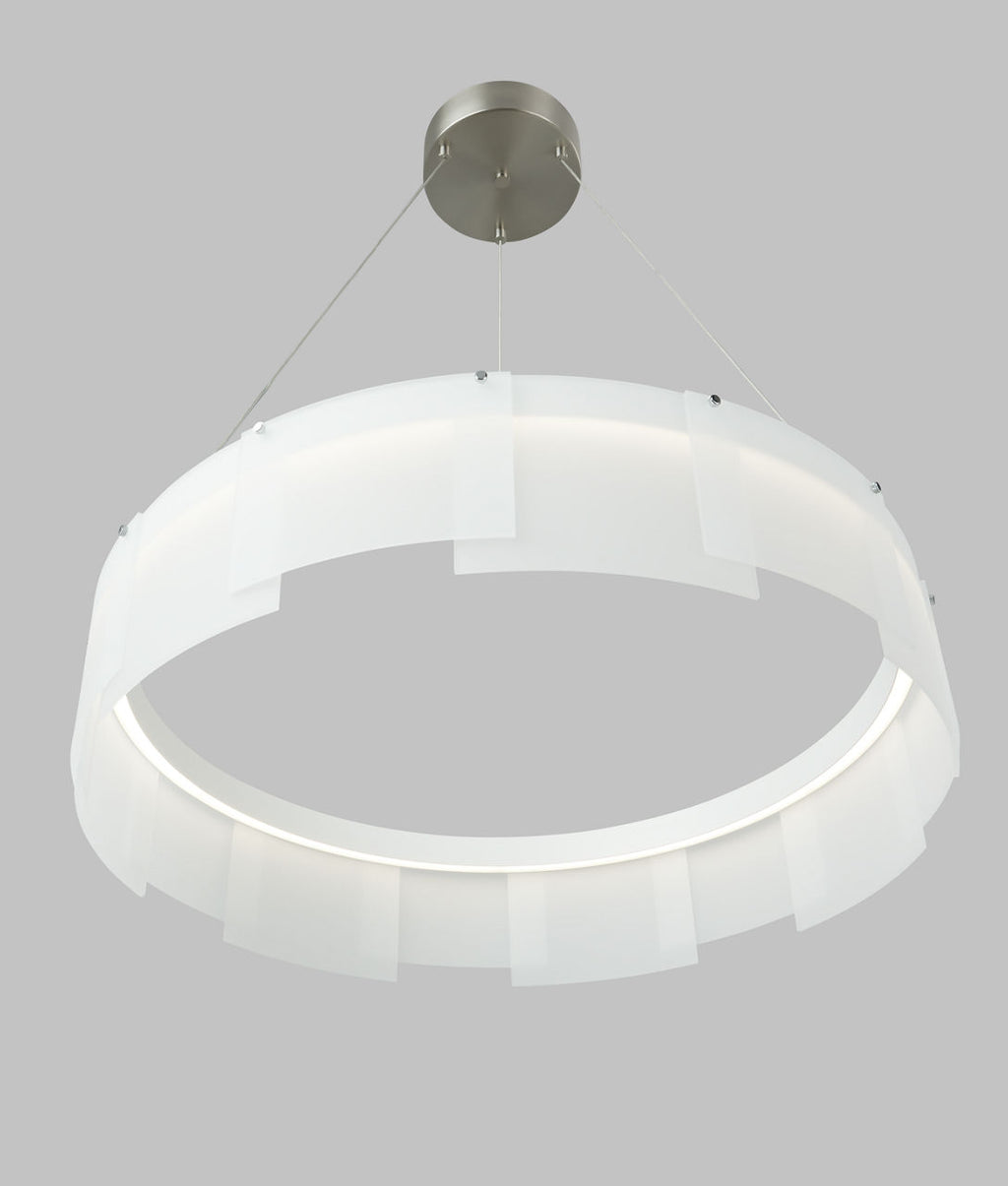 Stratos 30 Chandelier 30" Diameter Frost/Satin Nickel 2700K 90 CRI led 90 cri 2700k 120v