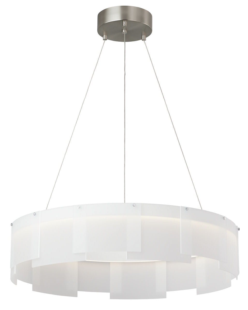 Stratos 30 Chandelier 30" Diameter Frost/Satin Nickel 2700K 90 CRI led 90 cri 2700k 120v