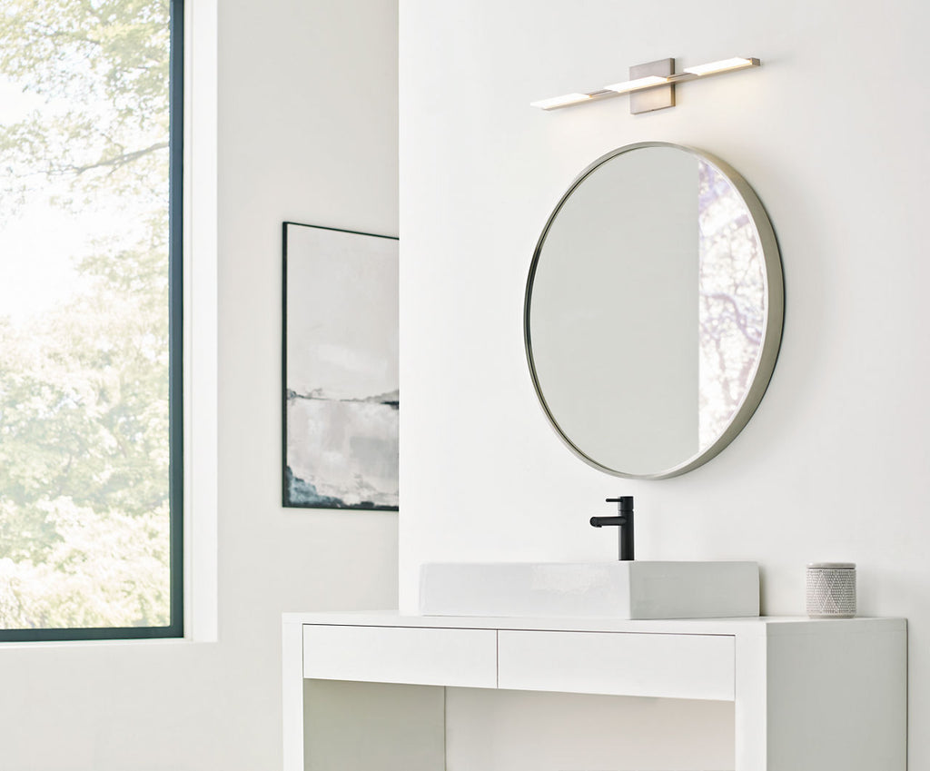 Tris 3-Light Bath 3 Light Satin Nickel 3000K 90 CRI integrated led 90 cri 3000k 120v