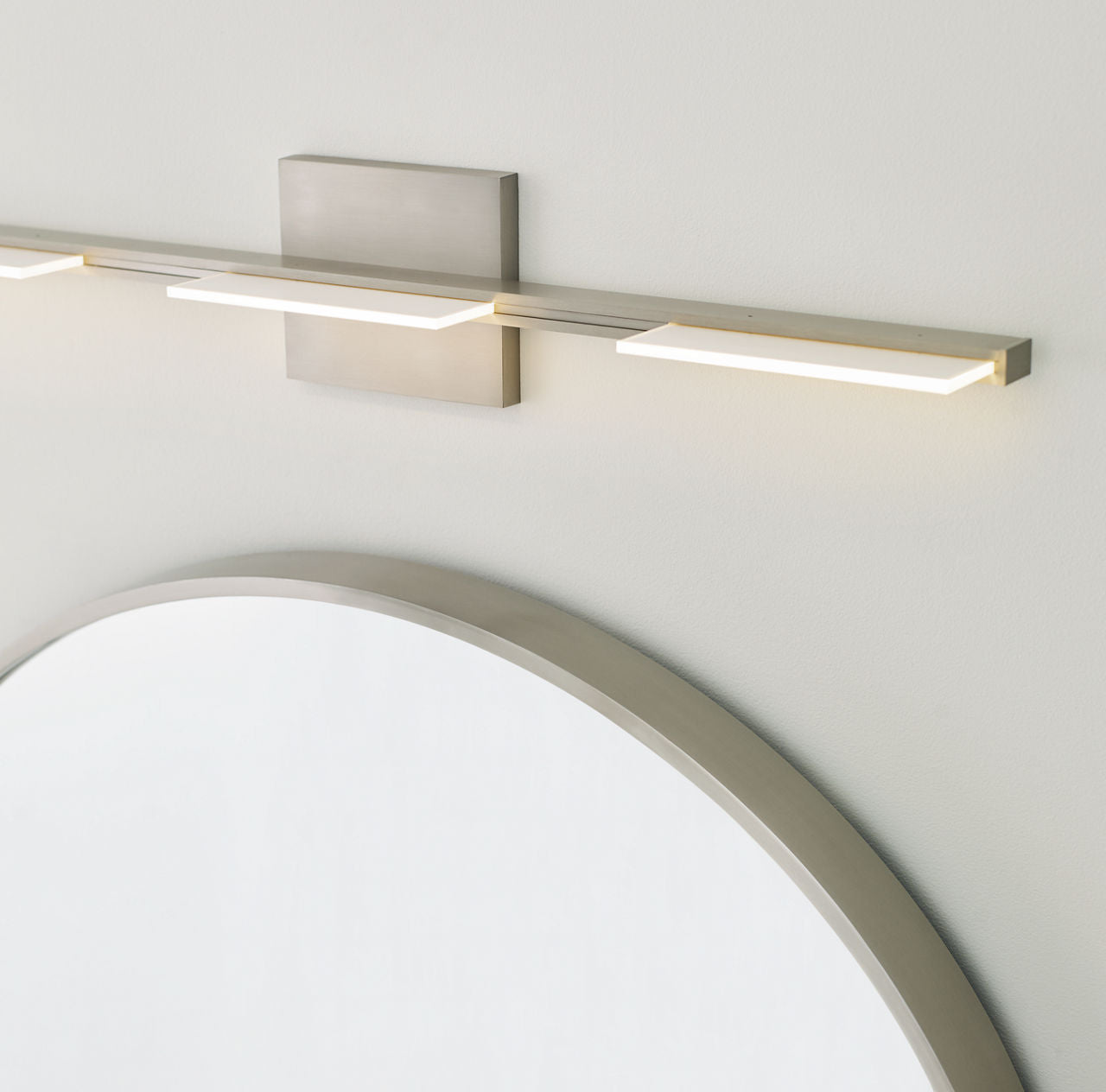Tris 3-Light Bath 3 Light Satin Nickel 3000K 90 CRI integrated led 90 cri 3000k 120v
