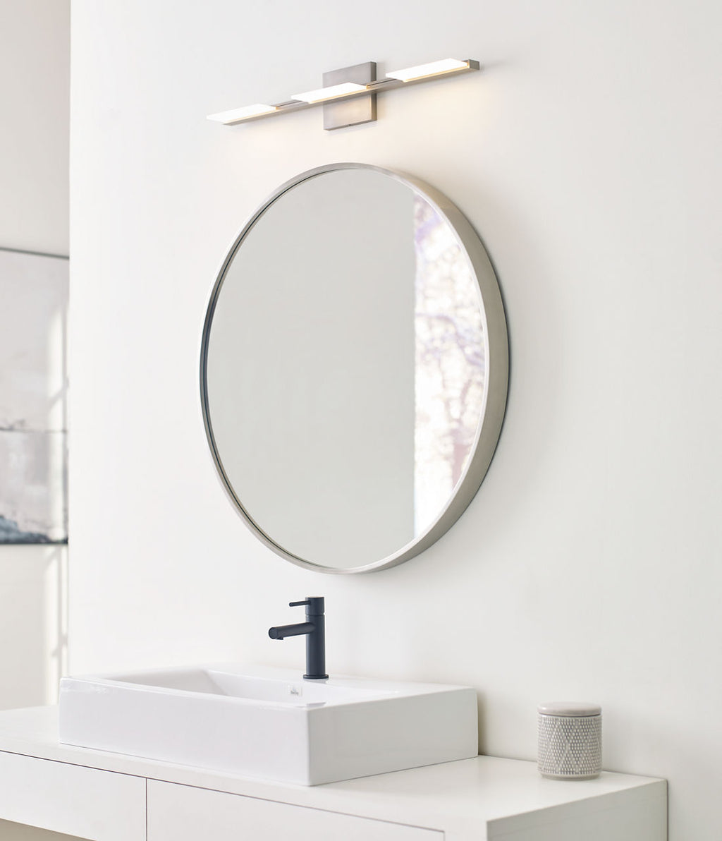 Tris 3-Light Bath 3 Light Satin Nickel 3000K 90 CRI integrated led 90 cri 3000k 120v
