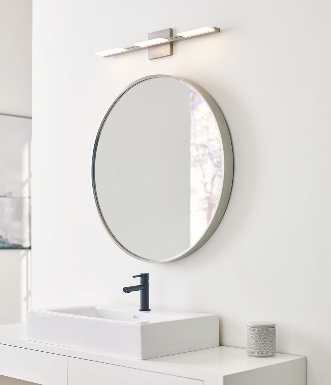 Tris 3-Light Bath 3 Light Satin Nickel 3000K 90 CRI integrated led 90 cri 3000k 120v