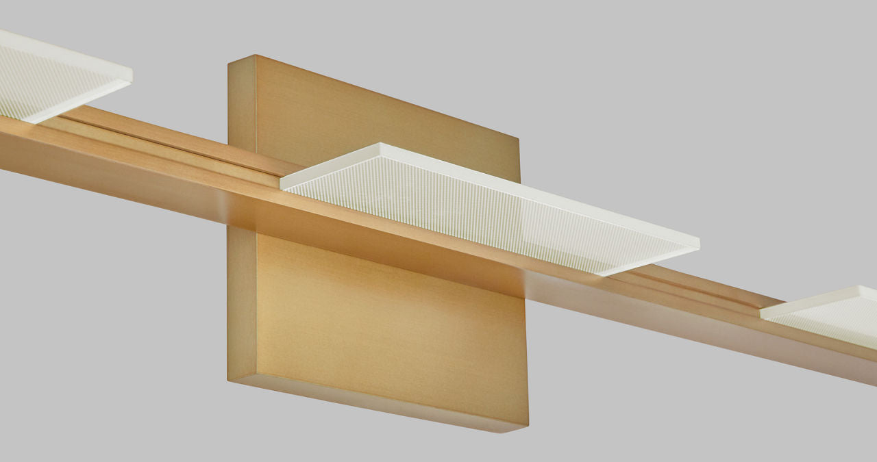 Tris 3-Light Bath 3 Light Aged Brass 3000K 90 CRI integrated led 90 cri 3000k 120v