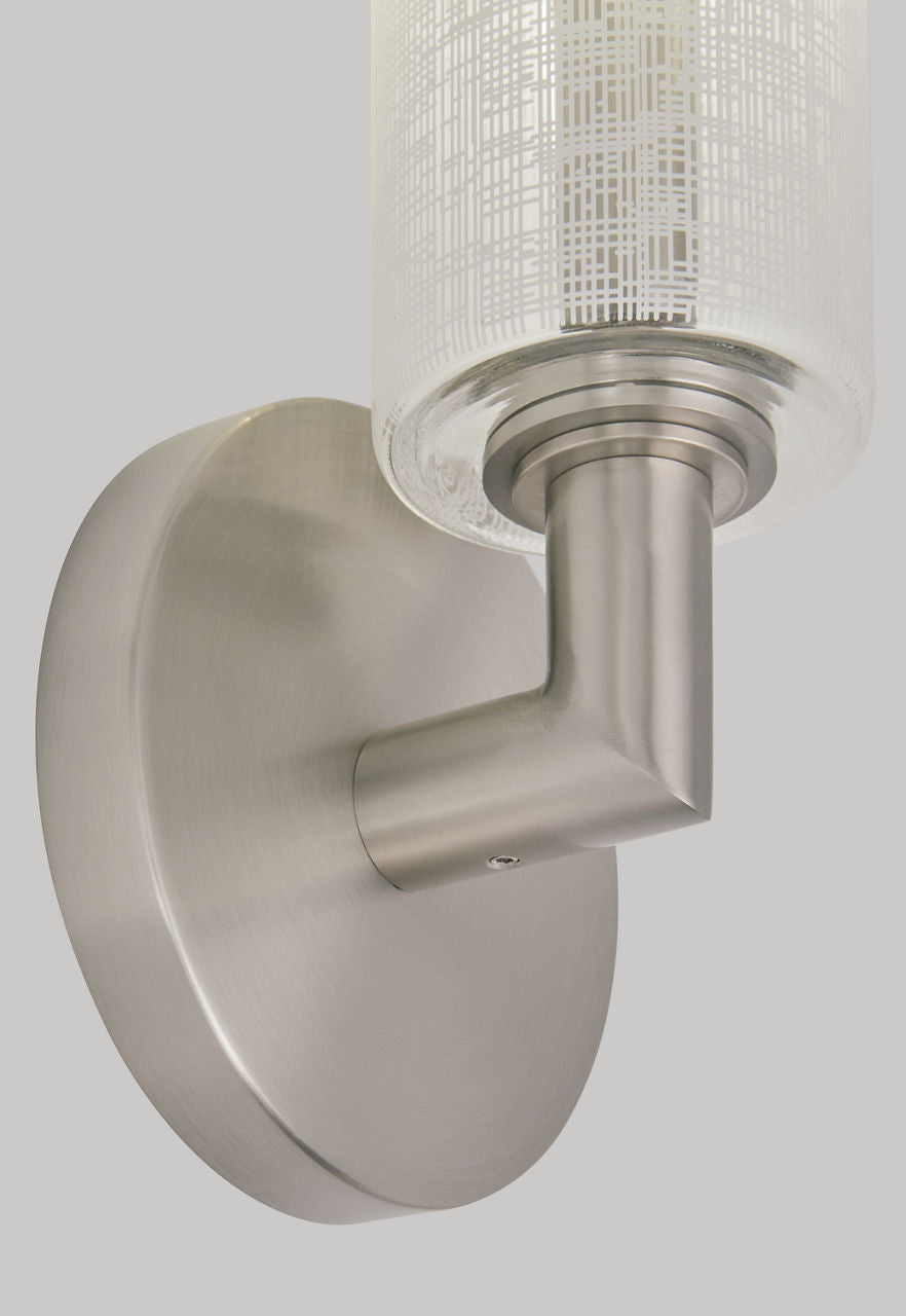 Vetra Wall Linen Satin Nickel Bulb Not Included