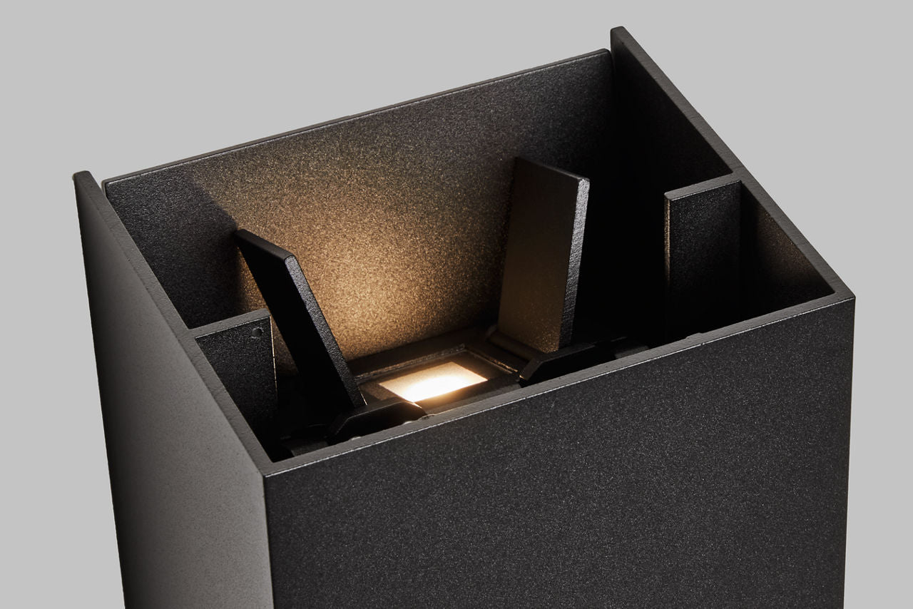 Vex 20 Outdoor Wall Black 3000K 90 CRI Uplight + Downlight