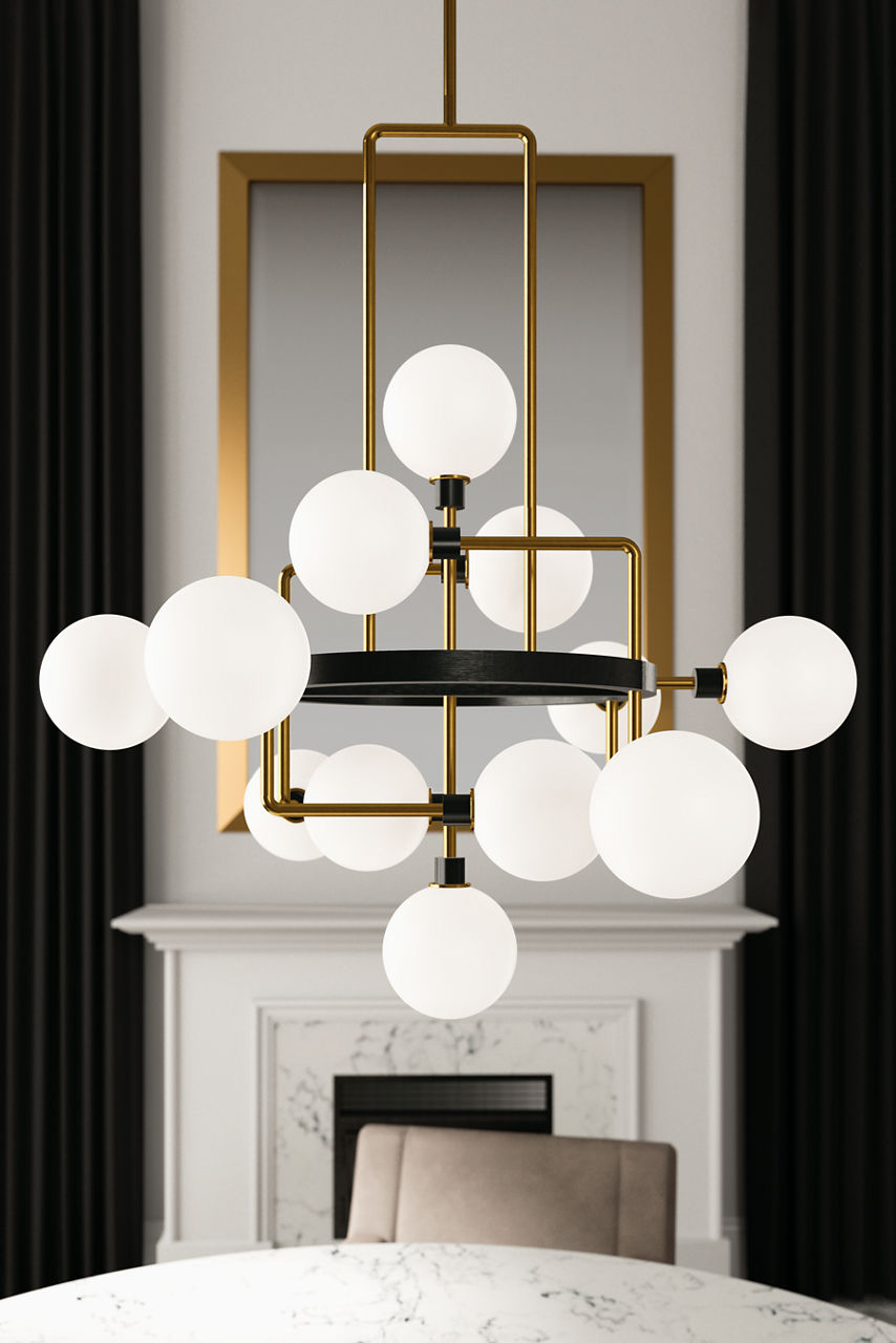 Viaggio Chandelier Opal/Brass 3000K 90 CRI g9 led 90 cri 3000k 120v