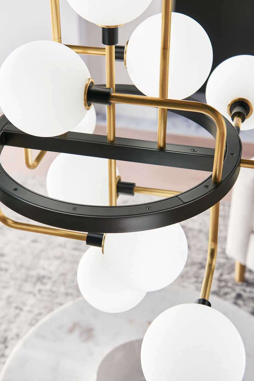 Viaggio Chandelier Opal/Brass 3000K 90 CRI g9 led 90 cri 3000k 120v