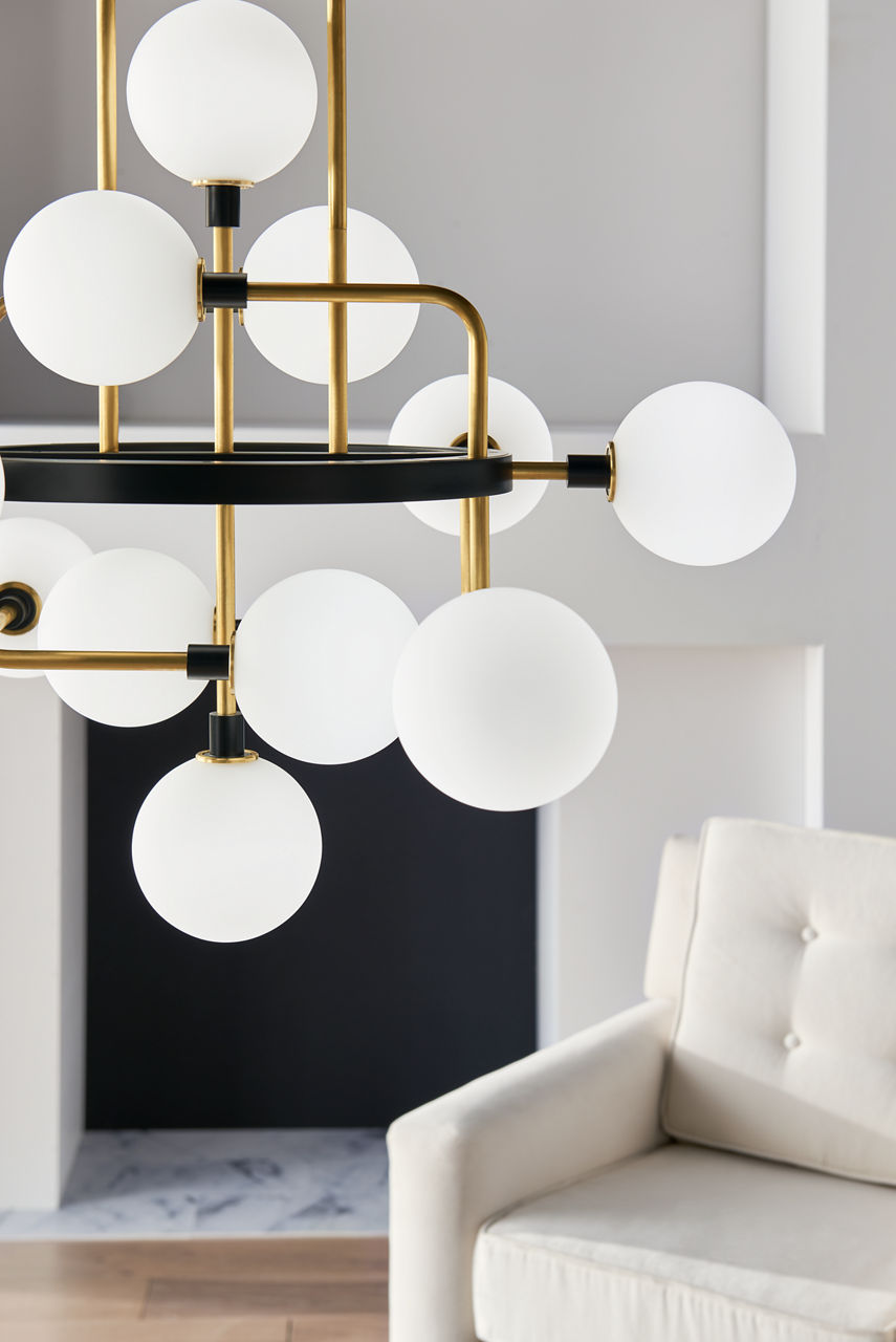 Viaggio Chandelier Opal/Brass 3000K 90 CRI g9 led 90 cri 3000k 120v