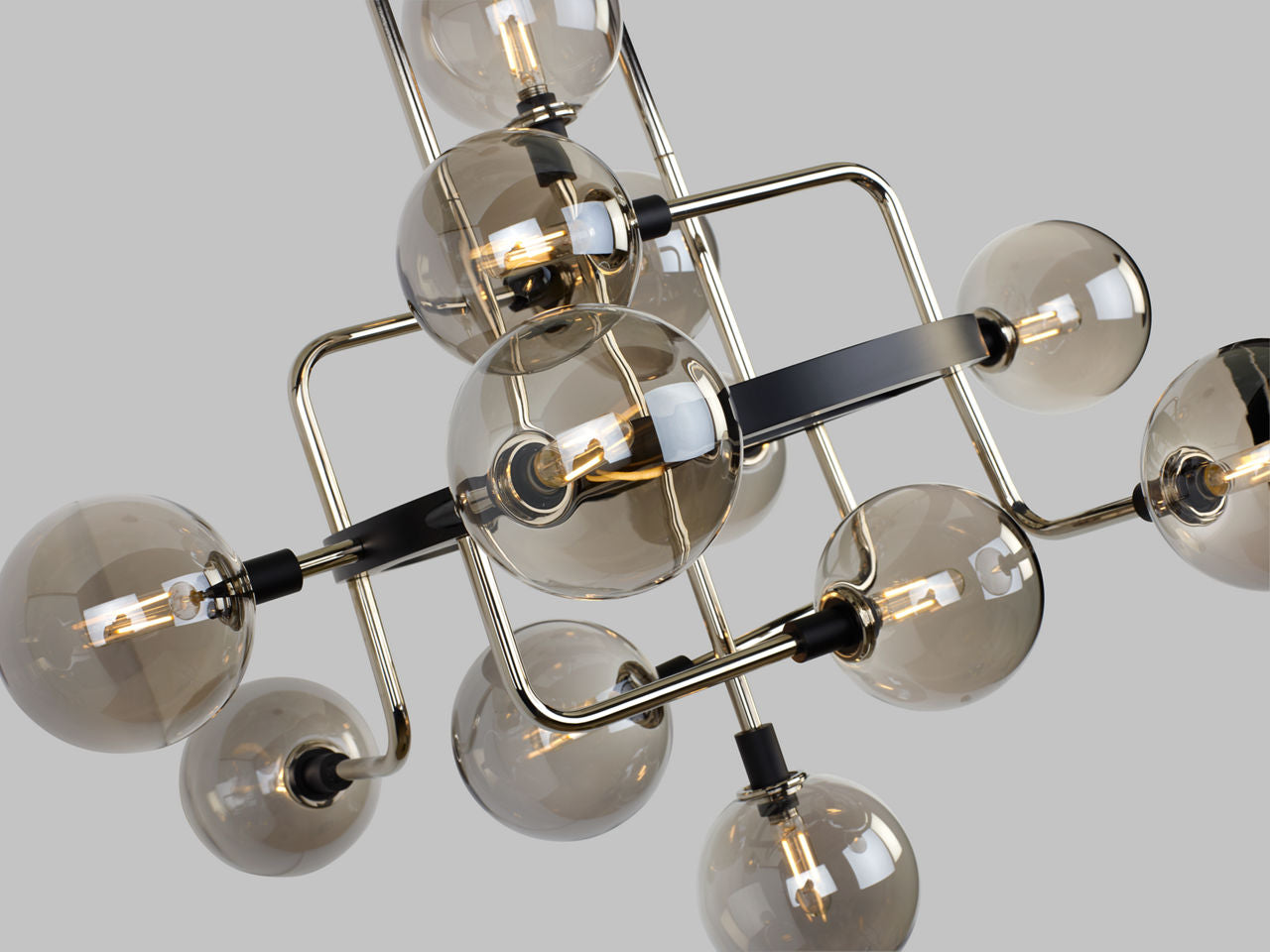 Viaggio Chandelier | Smoke/Polished Nickel Bulb Not Included