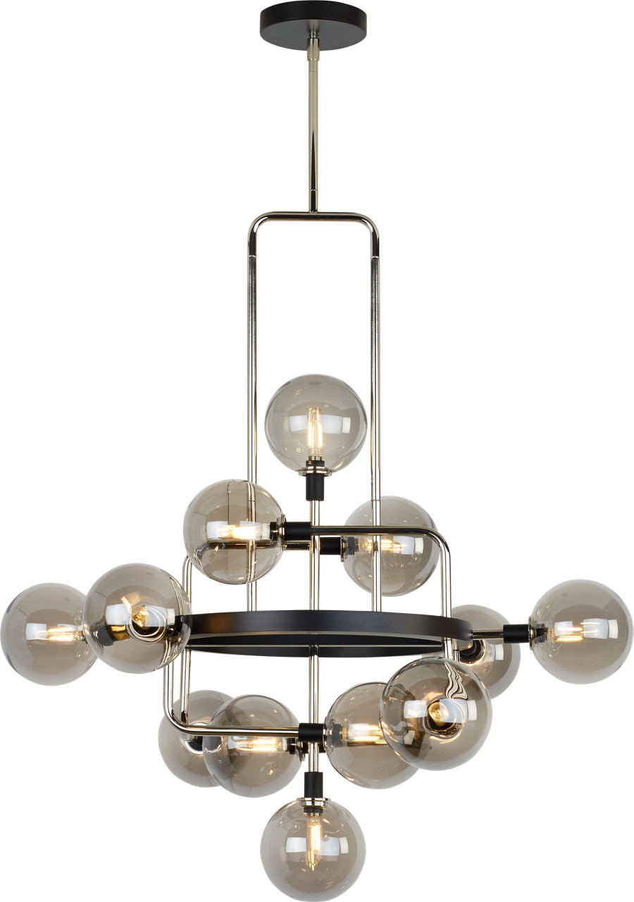 Viaggio Chandelier Smoke/Polished Nickel 2700K 90 CRI t6 led 90 cri 2700k 120v