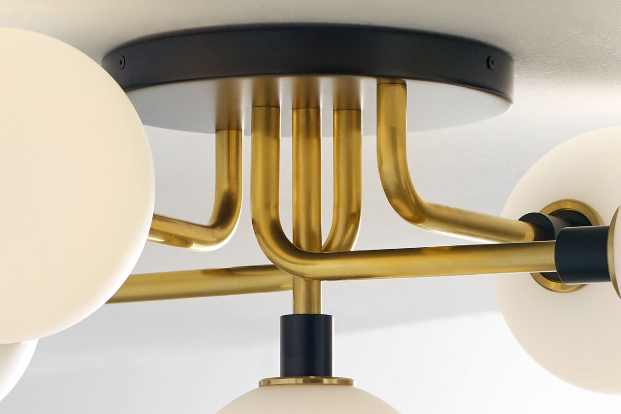 Viaggio Flush Mount Opal/Brass 3000K 90 CRI g9 led 90 cri 3000k 120v (t20)